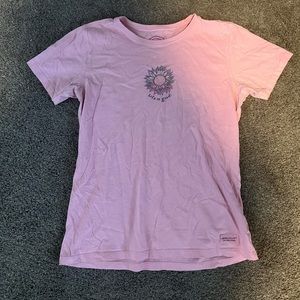 Life is Good Pink Flower Tee Shirt